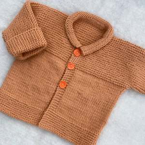 Baby wear: "Jessie" hand knit merino baby cardigan