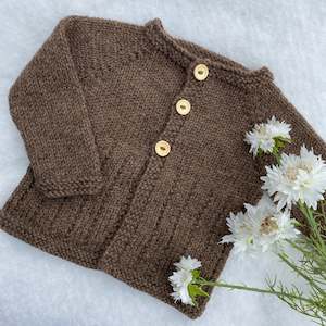 "JJ" patterned baby merino cardigan