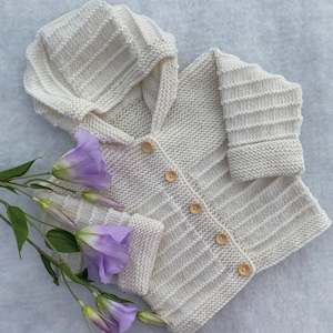 Baby wear: "Stripes" Luxury Handknit Merino Baby Hoodie