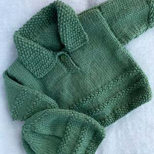 Baby wear: "Taylor" hand knit merino baby sweater