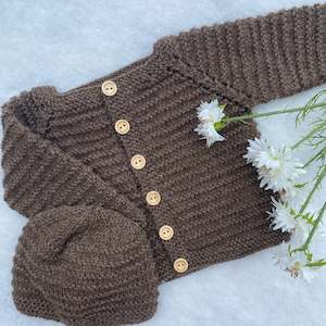 "Danny" baby cardigan & hat set