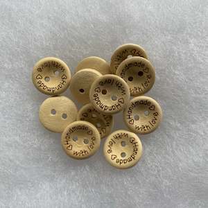 Baby wear: "Handmade with love" wooden buttons