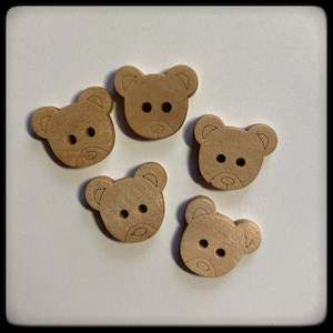 13mmx18mm Wooden Teddy Bear Buttons