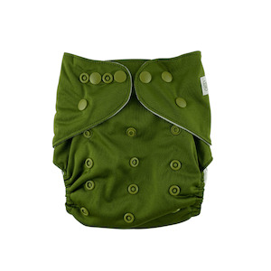 Bear & Moo Olive Cloth Nappy – Shell only