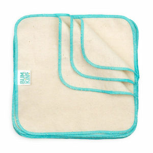 Bumkins – Reusable Baby Wipes – Natural/Aqua Trim