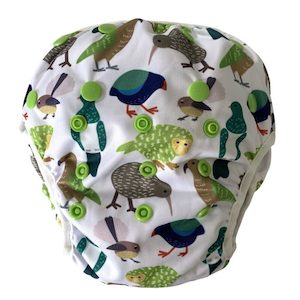 Baby wear: Bear & Moo Kiwiana Birds Swim Nappy