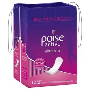 Baby wear: Poise Active Pads Ultrathins Super 12s