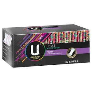 U By Kotex Designer Liners Back up Protection 30pk