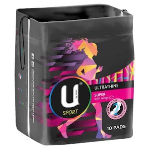 U By Kotex Ultrathin Sport Pads Super Winged 10pk