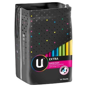 U By Kotex Extra Pads Super Winged 14pk