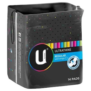 U By Kotex Ultrathin Pads Winged Regular 14pk