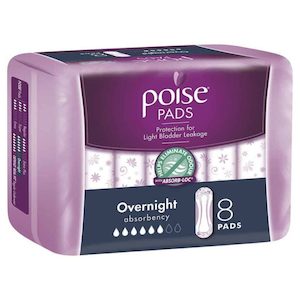 Poise Overnight Pads 8s