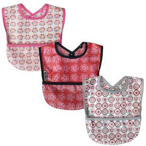 Baby wear: Silly Billyz – Wipe Clean Pocket Bib 3Pack – Girl