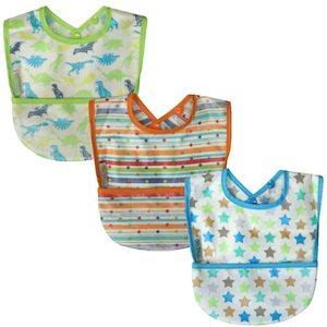 Silly Billyz – Wipe Clean Pocket Bib 3Pack – Boy