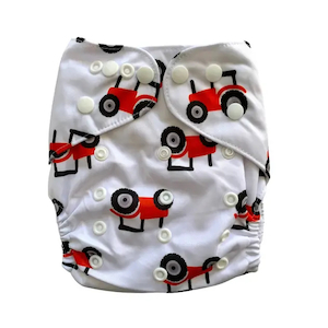 Bear & Moo Tractor Cloth Nappy – Shell only