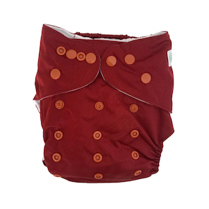 Bear & Moo Burgundy Cloth Nappy