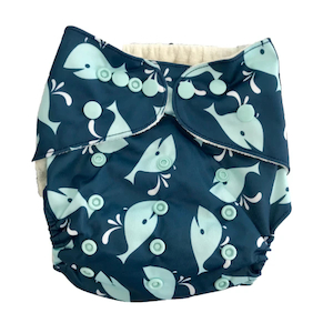 Bear & Moo Whale of a Time Cloth Nappy