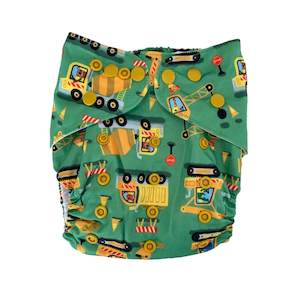 Bear & Moo Construction Trucks Cloth Nappy