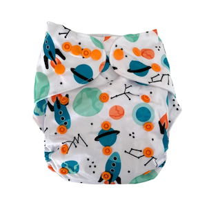 Bear & Moo Out in Space Cloth Nappy