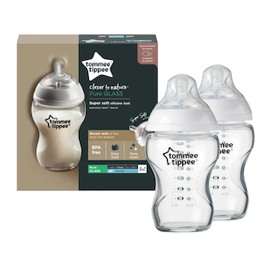 Baby wear: Tommee Tippee Closer To Nature Pure Glass Bottles 2-Pack 250ml