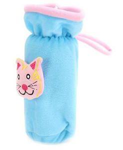 Baby Plush Bottle Cover Kitty Motif Large – Blue