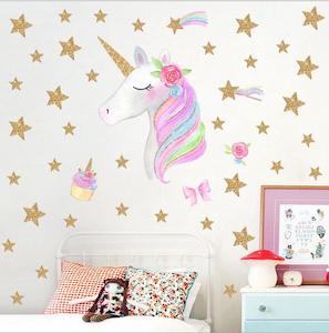 Magical Unicorn Peel and Stick Wall Art Sticker Decals