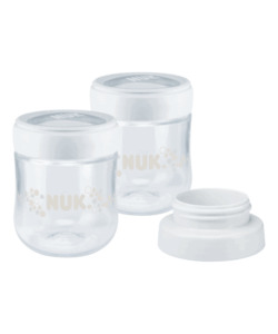 NUK Nature Sense Breast Milk Containers(2) & Adaptor