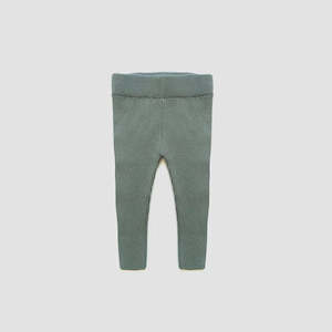 Gift: The Rest - Organic Cotton Rib Knit Leggings - Sage