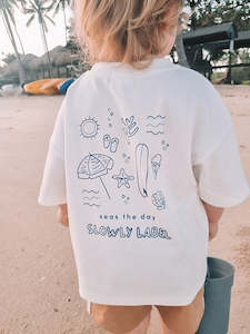 Gift: Slowly Label - Seas The Day Tee - Ocean