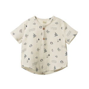 Nature Baby - Short Sleeve Caravan Shirt - Atlantic Natural