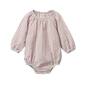 Nature Baby - Meadow Bodysuit Gingham - Twilight Check