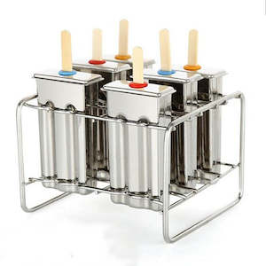 Stainless Steel Popsicle + Ice Cream Mould (6x)