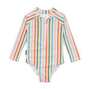 Gift: Crywolf - Long Sleeve Swimsuit - Summer Stripe