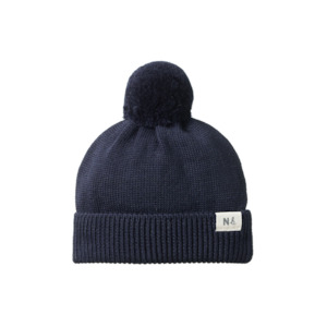 Gift: Nature Baby - Merino Pom Pom Beanie - Navy