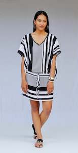 PETRA BLACK STRIPE KAFTAN