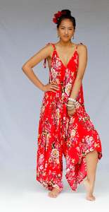 TROPICANA RED FLORAL JUMPSUIT