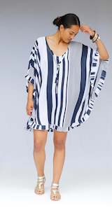 Indigo Navy Stripe Kaftan