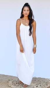 TULSI BEADED MAXI DRESS - WHITE