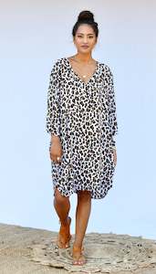 VERA ANIMAL PRINT KAFTAN DRESS