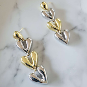 Triple heart- stud earrings - Nativo Nativo International