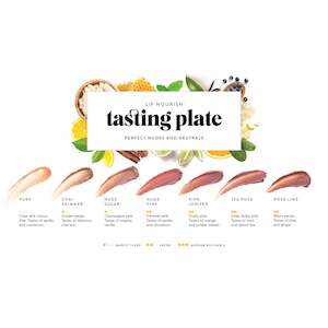 Plant Based Protein Powder: Lip Nourish Tasting Plate - Nudes + Neutrals | 7 Shades