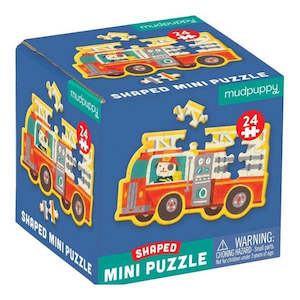 Hobby equipment and supply: Firetruck, Mini Shaped Puzzle, 24pc