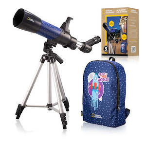 Hobby equipment and supply: National Geographic Reflector Telescope, 70mm, 400fl,AR app, w backpack