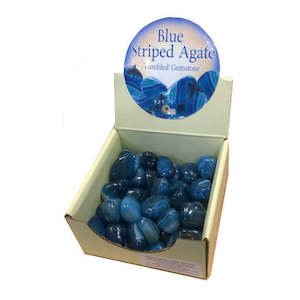 Hobby equipment and supply: Blue Striped Agate Tumbled