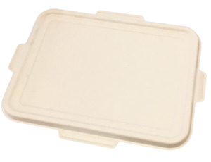 Paper product manufacturing: 5 Comp Sugarcane Lunch Box Lid - Natural