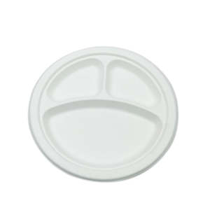 Paper product manufacturing: 10" 3 Comp Sugarcane Plate