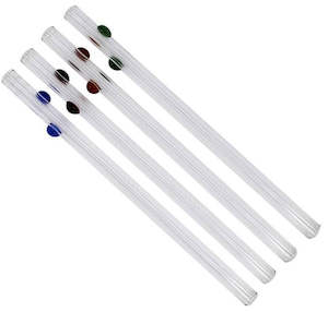 Dharma Glass Straw: decorative dot. Strongest glass available- Life Time Guarantee.