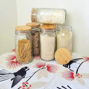 1 Ltre Glass jar with Bamboo lid (Single or set of 4) from $12