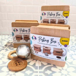 Toy: NavyBaby Posting Box with 3 Loose Parts - Luxe