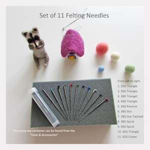 Internet only: Felting Needles Set of 11 different felting needles